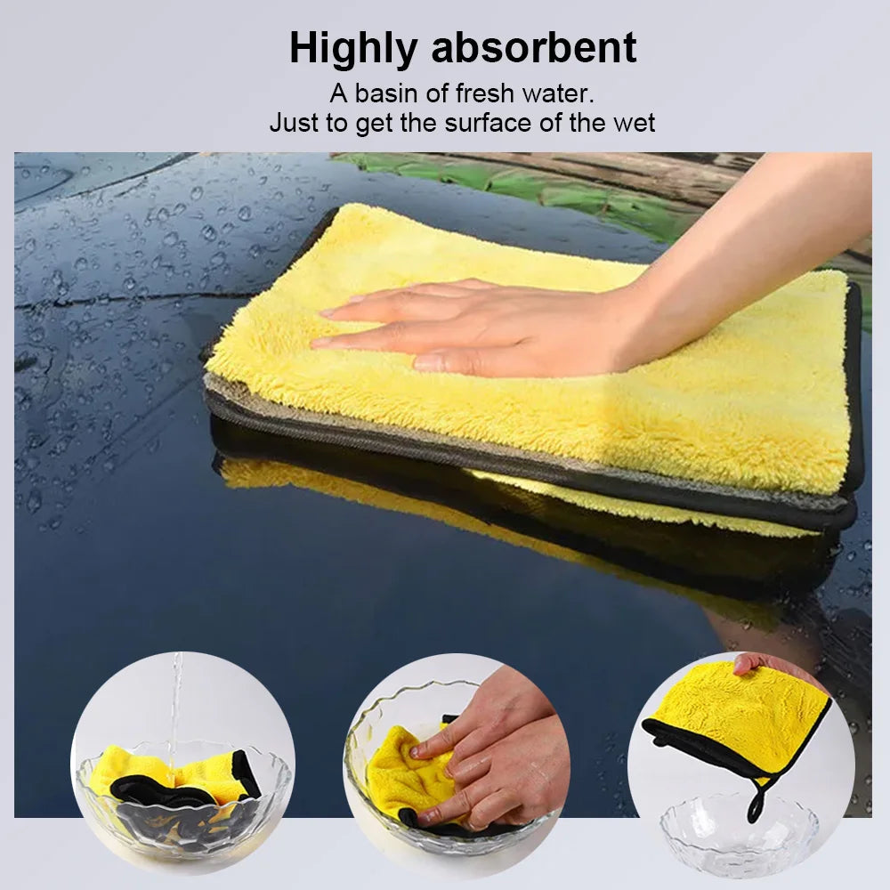 Microfiber Car Wash Towel - 30x30 cm (60 cm) Hemmed Drying Cloth for Vehicle Detailing and Care