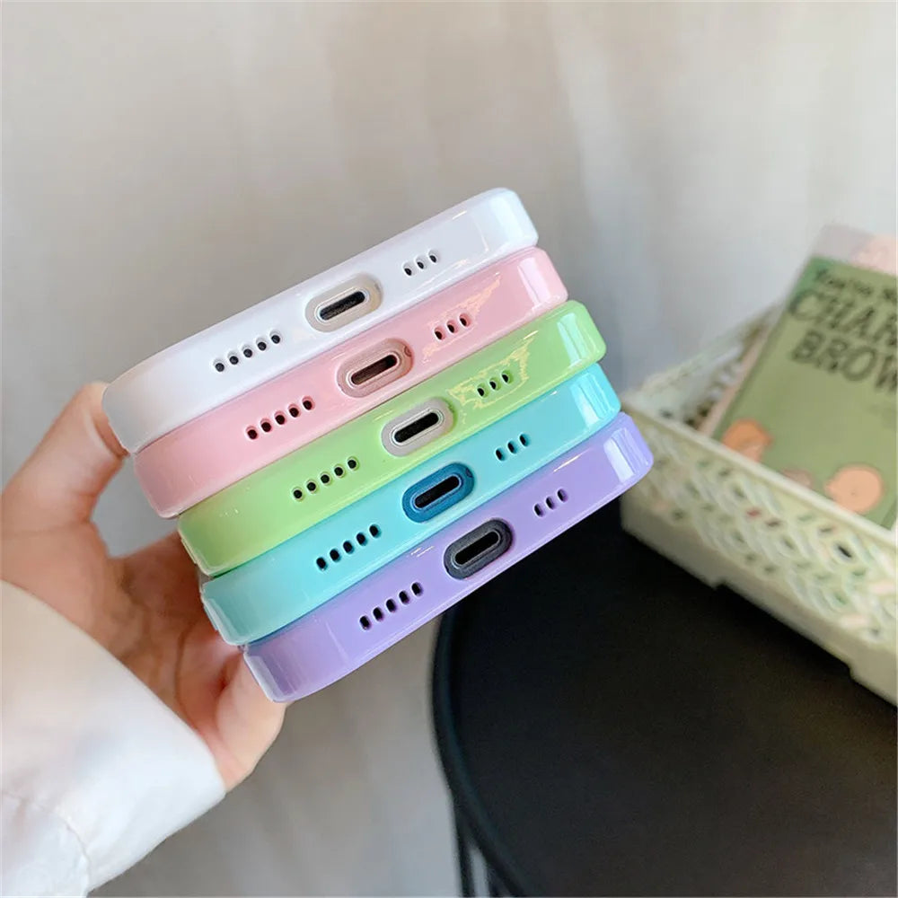 Candy Shockproof Silicone Bumper Case for iPhone 17, 16, 15, 14, 11, 12, 13 Pro Max, XS, XR - Transparent Protective Back Cover