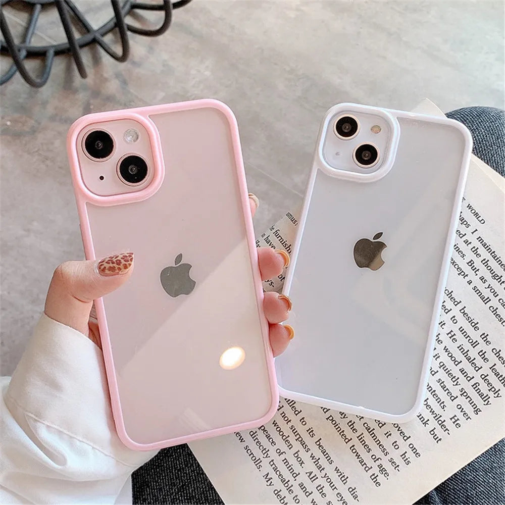 Candy Shockproof Silicone Bumper Case for iPhone 17, 16, 15, 14, 11, 12, 13 Pro Max, XS, XR - Transparent Protective Back Cover