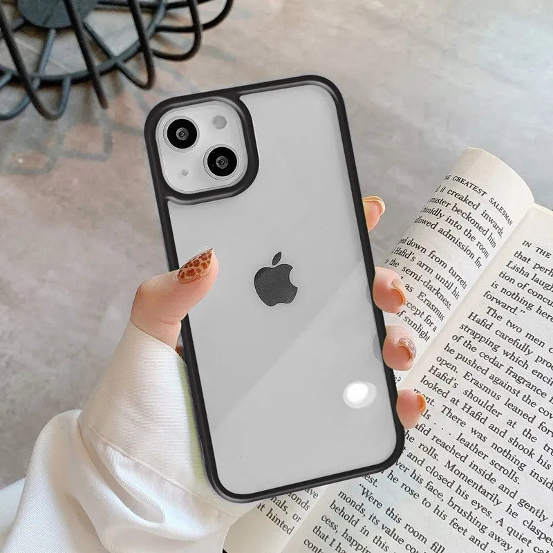 Candy Shockproof Silicone Bumper Case for iPhone 17, 16, 15, 14, 11, 12, 13 Pro Max, XS, XR - Transparent Protective Back Cover