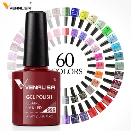 Professional Nail Gel Polish - 60 Colors, TPO-Free, HEMA-Free, Odorless, Organic UV Gel Varnish for Soak-Off Nail Art