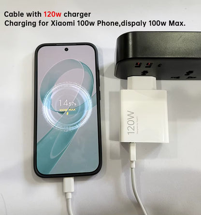 Original USB Type-C Cable for Turbo Fast Charging - Compatible with Mi 17, 15, 14, 13, 12, T Pro, Ultra, Poco F8, X8, X7, and Redmi Note (120W, 100W, 90W, 67W, 45W)