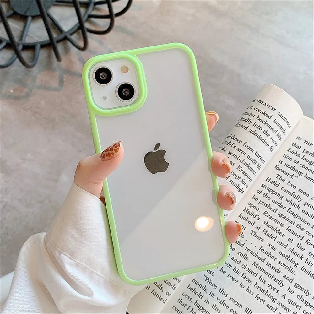 Candy Shockproof Silicone Bumper Case for iPhone 17, 16, 15, 14, 11, 12, 13 Pro Max, XS, XR - Transparent Protective Back Cover