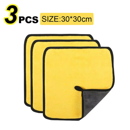 Microfiber Car Wash Towel - 30x30 cm (60 cm) Hemmed Drying Cloth for Vehicle Detailing and Care