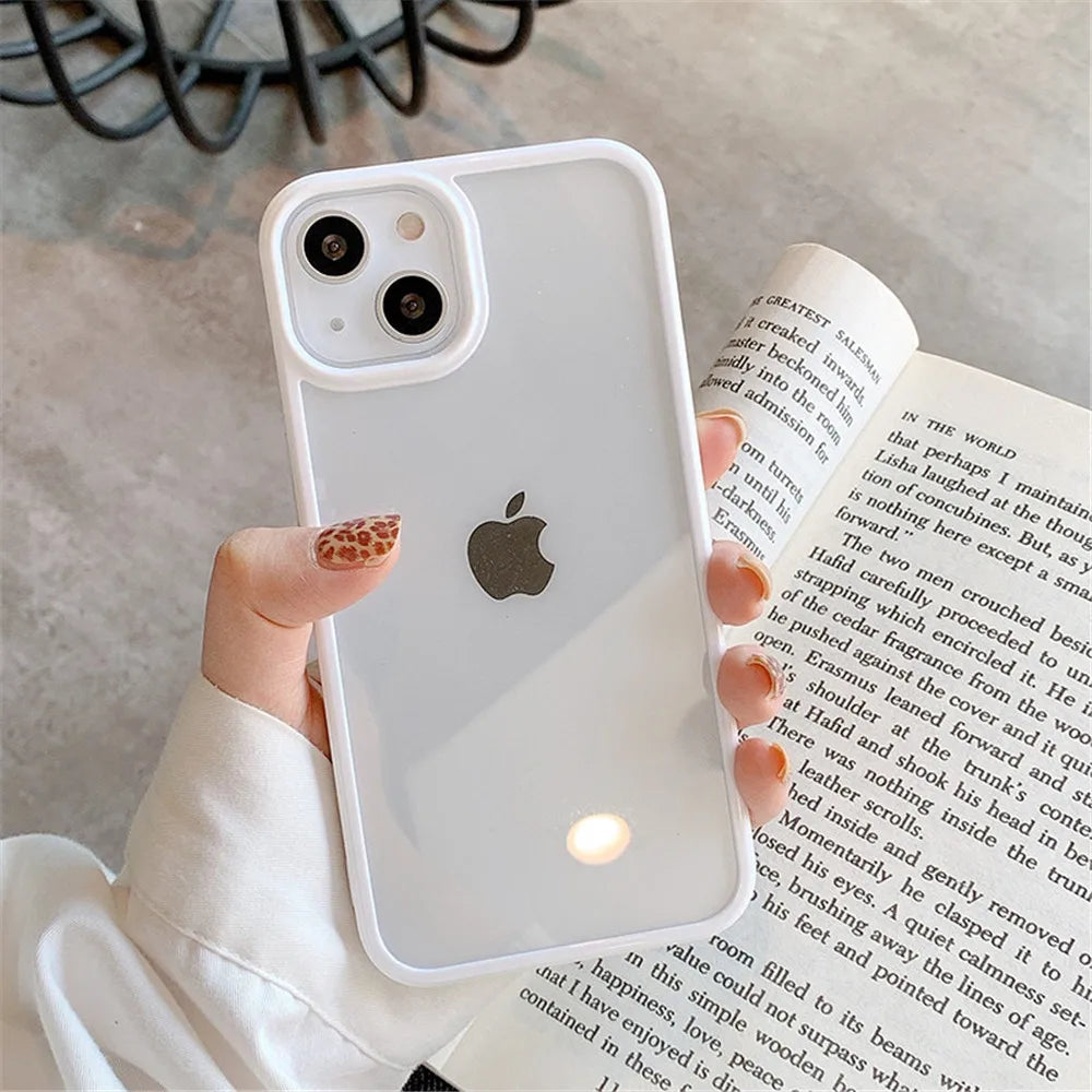 Candy Shockproof Silicone Bumper Case for iPhone 17, 16, 15, 14, 11, 12, 13 Pro Max, XS, XR - Transparent Protective Back Cover