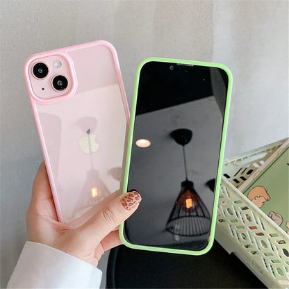 Candy Shockproof Silicone Bumper Case for iPhone 17, 16, 15, 14, 11, 12, 13 Pro Max, XS, XR - Transparent Protective Back Cover