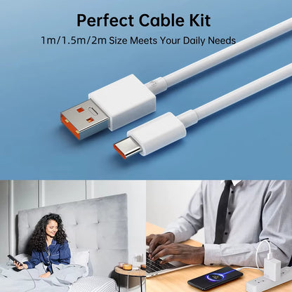 Original USB Type-C Cable for Turbo Fast Charging - Compatible with Mi 17, 15, 14, 13, 12, T Pro, Ultra, Poco F8, X8, X7, and Redmi Note (120W, 100W, 90W, 67W, 45W)