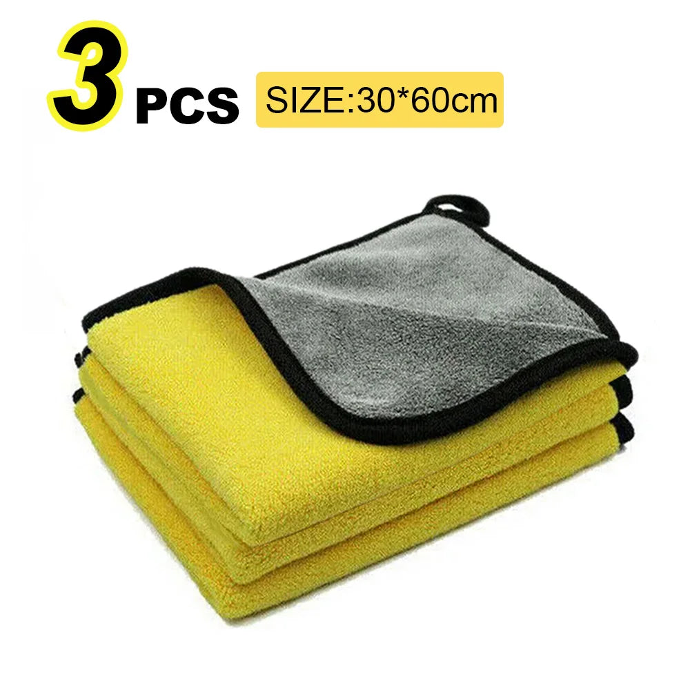 Microfiber Car Wash Towel - 30x30 cm (60 cm) Hemmed Drying Cloth for Vehicle Detailing and Care