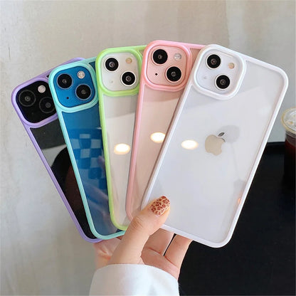 Candy Shockproof Silicone Bumper Case for iPhone 17, 16, 15, 14, 11, 12, 13 Pro Max, XS, XR - Transparent Protective Back Cover