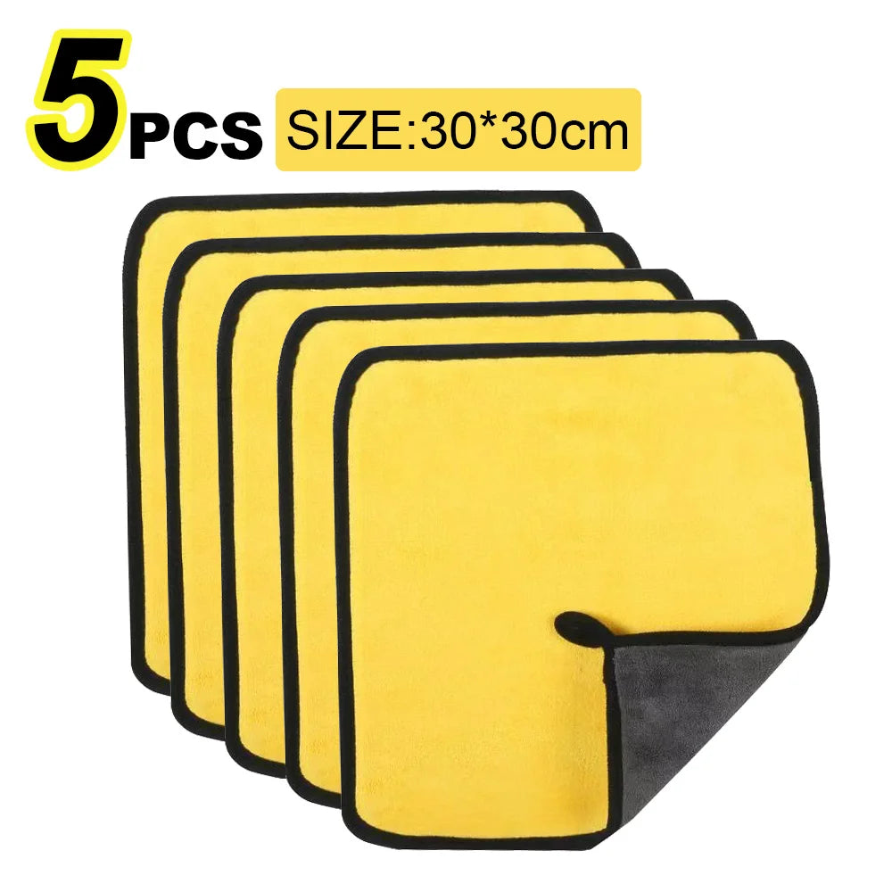 Microfiber Car Wash Towel - 30x30 cm (60 cm) Hemmed Drying Cloth for Vehicle Detailing and Care