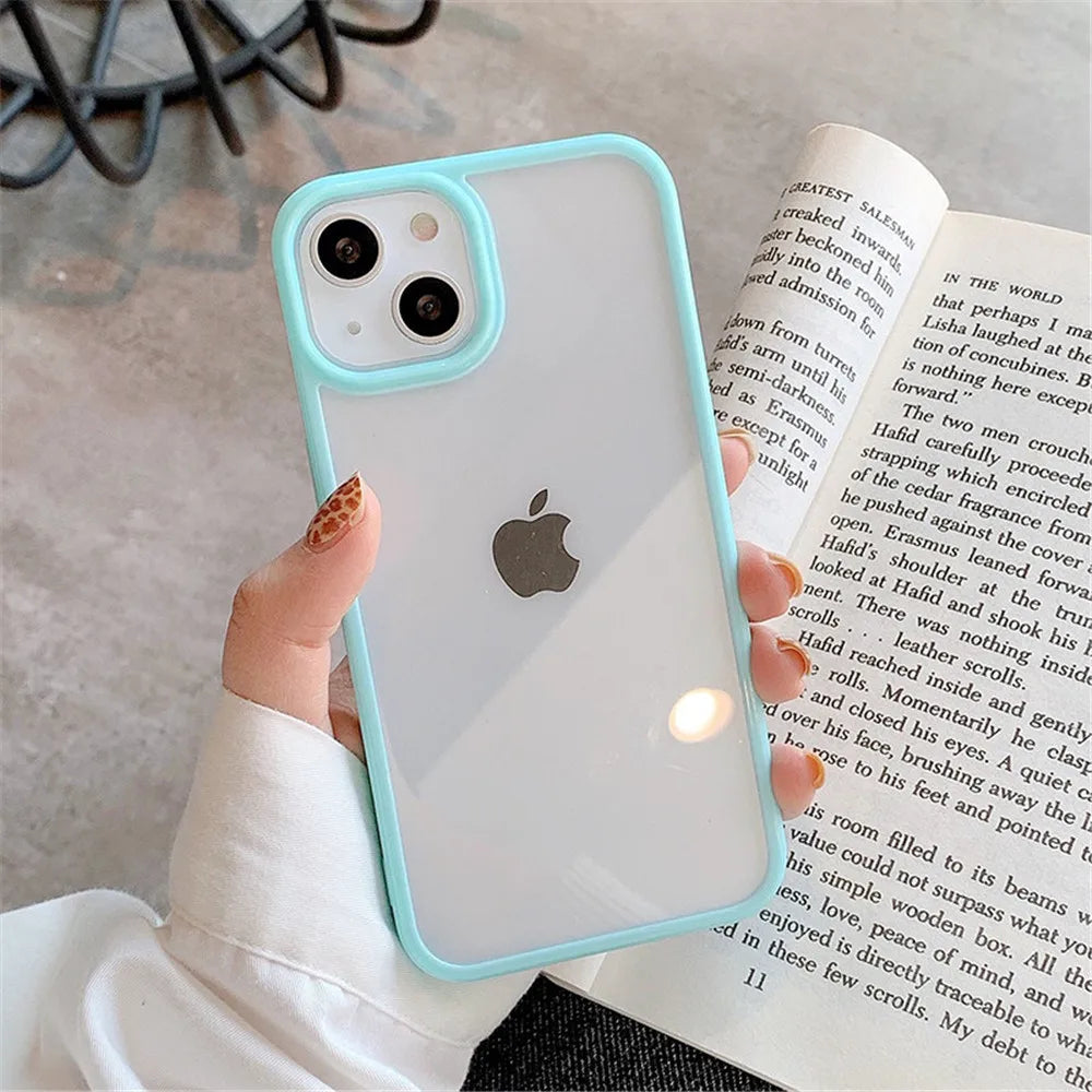 Candy Shockproof Silicone Bumper Case for iPhone 17, 16, 15, 14, 11, 12, 13 Pro Max, XS, XR - Transparent Protective Back Cover
