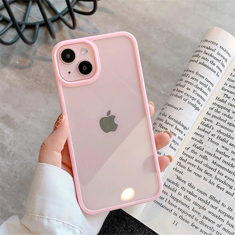 Candy Shockproof Silicone Bumper Case for iPhone 17, 16, 15, 14, 11, 12, 13 Pro Max, XS, XR - Transparent Protective Back Cover