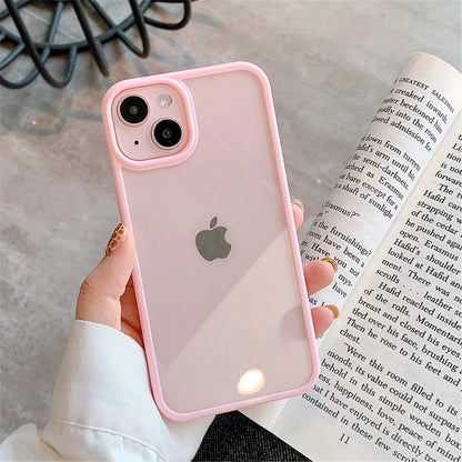 Candy Shockproof Silicone Bumper Case for iPhone 17, 16, 15, 14, 11, 12, 13 Pro Max, XS, XR - Transparent Protective Back Cover