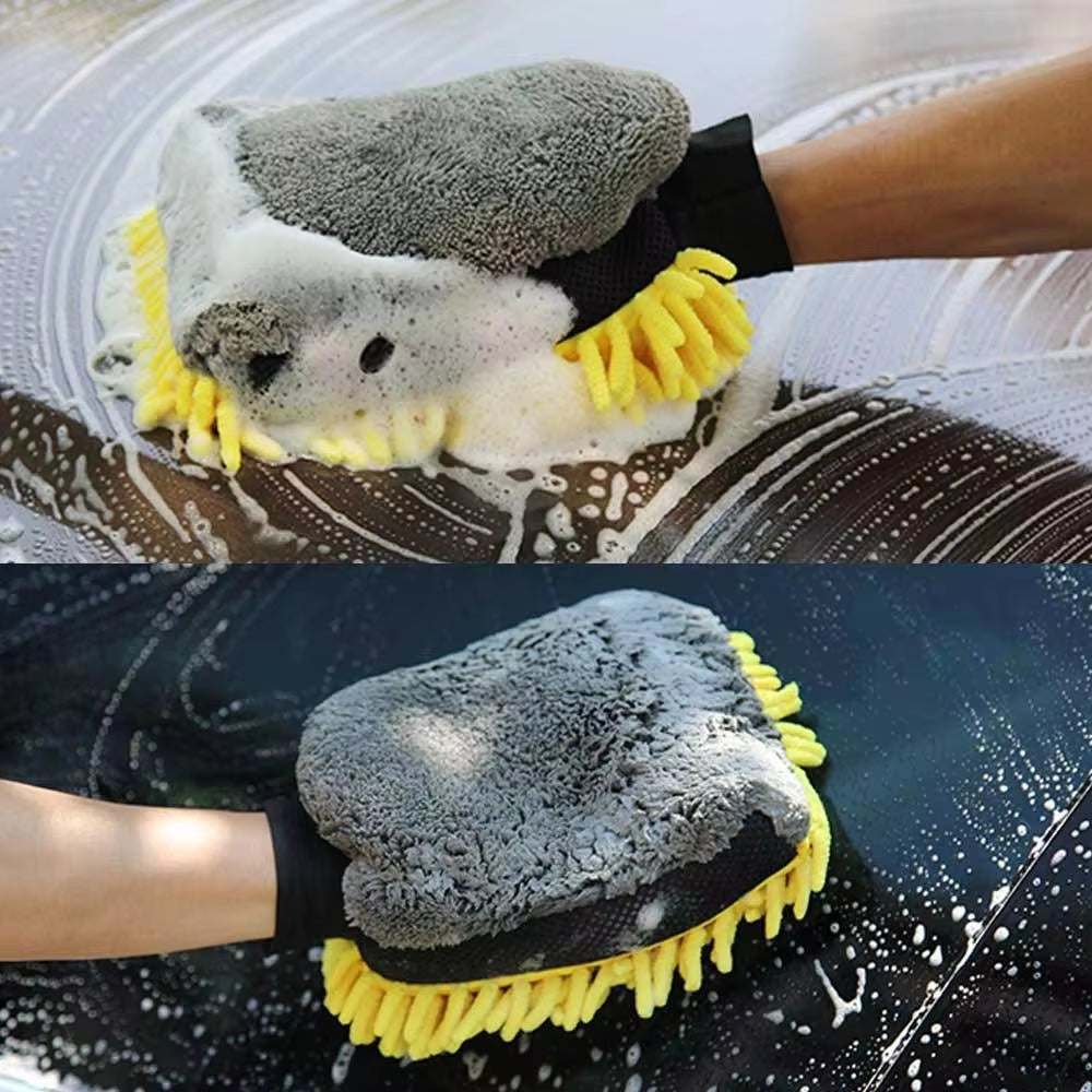 Coral Mitt Car Wash Glove - Soft, Anti-Scratch Cleaning Tool for Car Waxing and Detailing