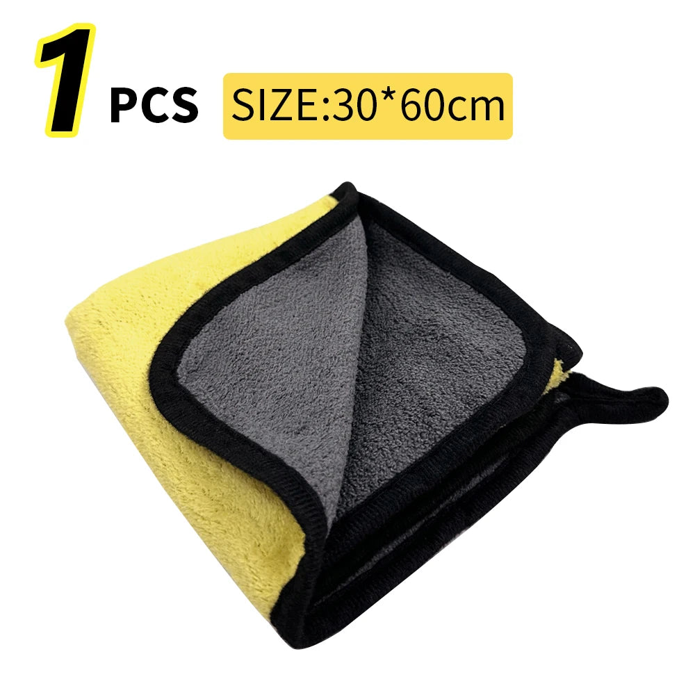 Microfiber Car Wash Towel - 30x30 cm (60 cm) Hemmed Drying Cloth for Vehicle Detailing and Care